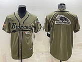 Men's Denver Broncos Olive Salute to Service Team Big Logo Cool Base Stitched Baseball Jersey,baseball caps,new era cap wholesale,wholesale hats